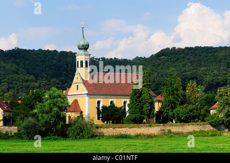 Eglise Maria am Wasser, dans Dresden-Hosterwitz-Pillnitz, construit en 1500, Dresde, Saxe, Allemagne, Europe Banque D'Images