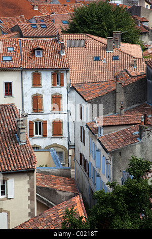 Toits et maisons Foix département Ariège France Banque D'Images