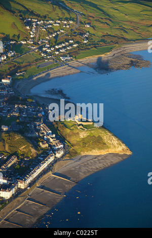 Vue aérienne de Porthmadog dans lumière du soir, la péninsule de Llyn, au nord du Pays de Galles, Cymru, UK, Royaume-Uni, GO, Grande-Bretagne, Banque D'Images