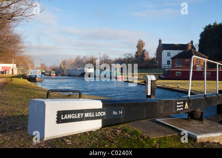 Langley Mill serrure sur le canal à l'Erewash Grand Bassin Nord Langley Mill Dorset England UK GB EU Europe Banque D'Images