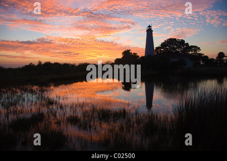 Saint Marc historique phare au coucher du soleil, Floride USA Banque D'Images