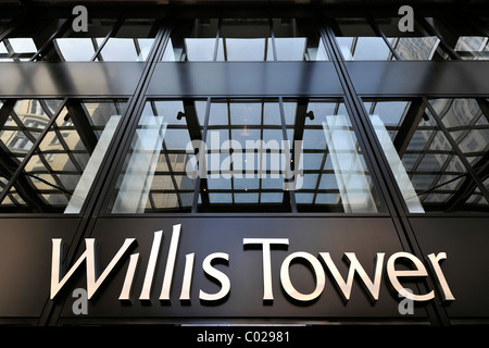 Zone d'entrée de la Willis Tower, anciennement Sears Tower et rebaptisé en 2009, Chicago, Illinois, États-Unis d'Amérique Banque D'Images