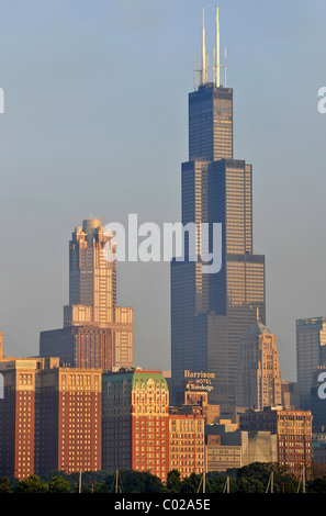 La Willis Tower, anciennement Sears Tower et rebaptisé en 2009, 311 South Wacker Drive, gratte-ciel skyline, Chicago, Illinois Banque D'Images