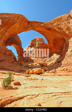 Arc double, Arches National Park, Utah, USA Banque D'Images