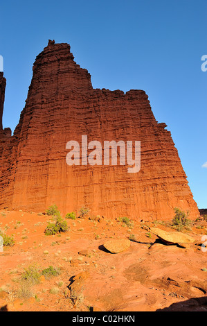 Fisher Towers dans la voie navigable de la rivière Colorado près de Moab dans l'Utah, USA Banque D'Images