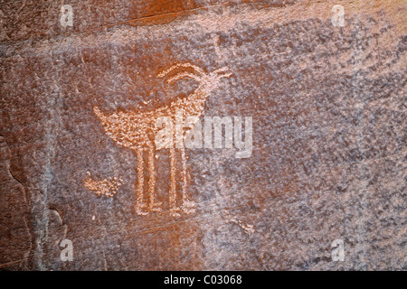 Ca. 1500 ans de pétroglyphes les Amérindiens, Monument Valley, Arizona, USA, Amérique Latine Banque D'Images