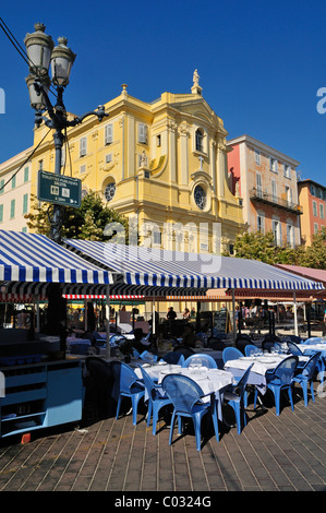Marché aux Fleurs et le Cours Saleya, Nice, Nice, Côte d'Azur, Alpes Maritimes, Provence, France, Europe Banque D'Images