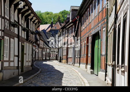 Maisons à colombages dans le centre ville historique, Goslar, Harz, Basse-Saxe, Allemagne, Europe Banque D'Images