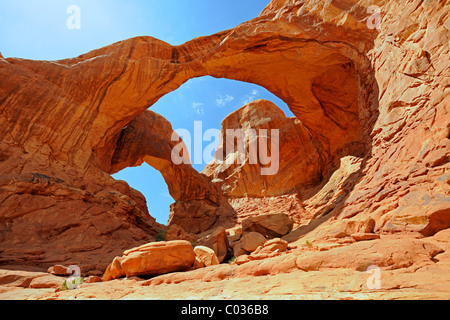 Arc double, Arches National Park, Utah, USA Banque D'Images