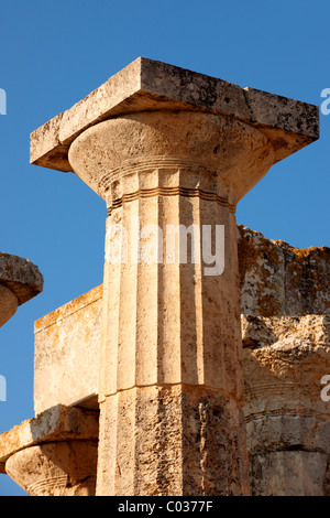 Le temple dorique grec d'Aphaia (500BC). Egine, Grec Iles Saroniques Banque D'Images