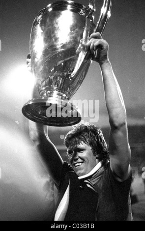 La finale de la Coupe européenne à Rotterdam 26/5/82 Aston Villa v Bayern Munich Nigel Spink Banque D'Images