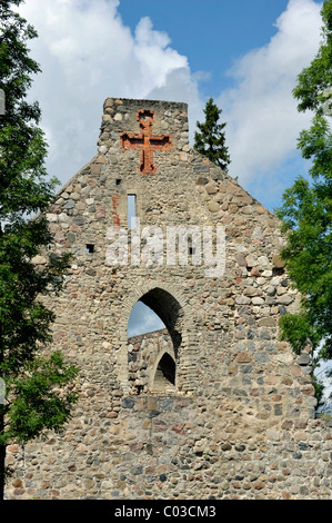Ruines de l'église, château de l'ordre Livonienne, Sigulda, Lettonie, Pays Baltes, Europe du Nord Banque D'Images