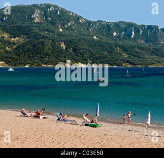 Agios Georgios Pagon, Resort, du nord-est de Corfou, l'île de Corfou, îles Ioniennes, Grèce, Europe du Sud, Europe Banque D'Images