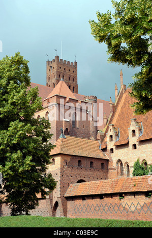 Château de Malbork, anciennement Château de Marienburg, le siège du Grand Maître des Chevaliers teutoniques, Malbork, Pologne, Mazurie Banque D'Images