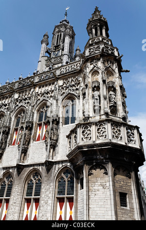 Hôtel de ville historique de Middelburg, presqu'île de Walcheren, province de Zélande, Pays-Bas, Benelux, Europe Banque D'Images