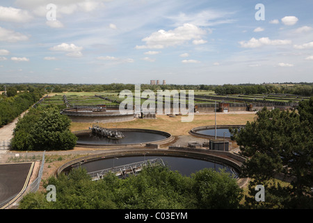 Station d'épuration à décantation Banque D'Images