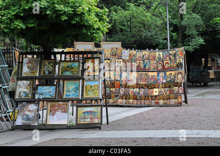 Icônes, marché aux puces, Sofia, Bulgarie, Europe Banque D'Images