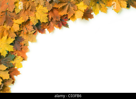 Cadre coloré à partir de feuilles d'automne Banque D'Images