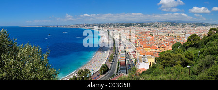 Vue sur Baie des Anges et la baie de Nice, Département des Alpes-Maritimes, région Provence-Alpes-Côte d'Azur, France, Côte d'Azur Banque D'Images