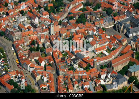 Vue aérienne, centre-ville, quartier historique, Erfurt, Thuringe, Allemagne, Europe Banque D'Images