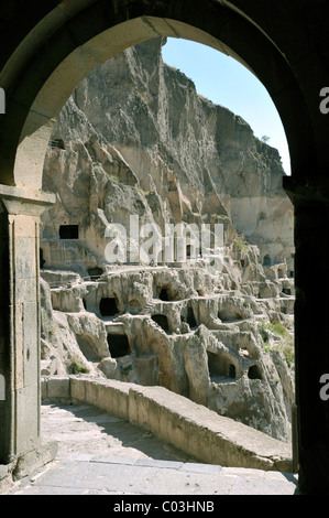 Monastère des grottes, Vanis, Kvabebi Mtkvari River Valley, la Géorgie, l'Asie occidentale Banque D'Images