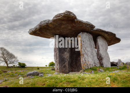 Dolmen de Poulnabrone, le Burren, comté de Clare, Irlande, Europe Banque D'Images