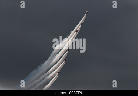 Des flèches rouges dans l'équipe de formation au défilé aérien raf leuchars air show ecosse septembre 2010 Banque D'Images