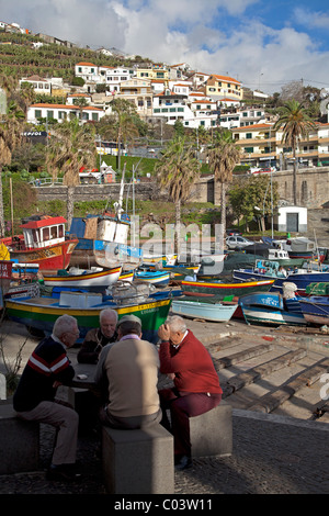 Cartes à jouer les pêcheurs Madeira Banque D'Images