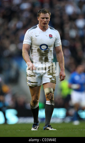 12.02.2011 tournoi de Rugby à Twickenham. L'Angleterre v Italie. Ch. Ashlton d'Angleterre. Banque D'Images