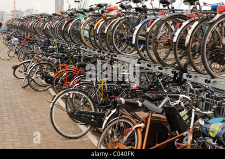 Beaucoup de vélos garés à Delft, Pays-Bas Banque D'Images