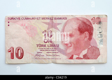 10 CRI, banque turque note de 2009. Banque D'Images