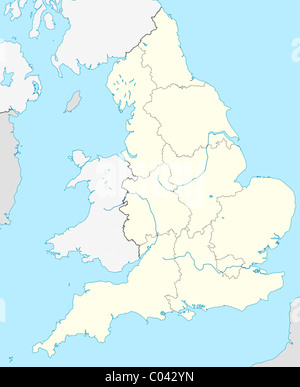 Carte illustrée du pays de l'Angleterre en Europe. Banque D'Images
