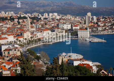 Split, vue sur la ville de Marjan, Croatie Banque D'Images