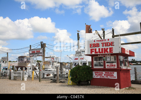 Montauk port et Marina, Montauk, Long Island, New York, USA Banque D'Images