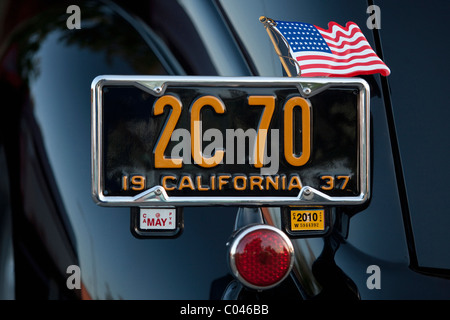 La plaque de numéro de voiture Californie historique à Cruisin Grand Salon de voitures, Encinitas, Californie, USA Banque D'Images