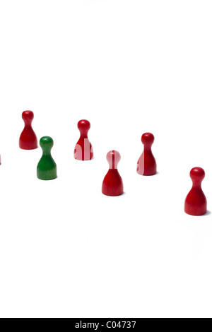 Das Bild zeigt Spielfiguren unterschiedlicher Farben. La photo montre avec compteurs de couleurs différentes. Banque D'Images