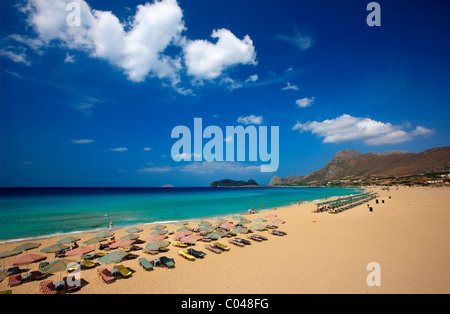 Falasarna Falassarna (ou 'plage') vers le nord-ouest de la Crète, dans la préfecture de Chania, Grèce Banque D'Images