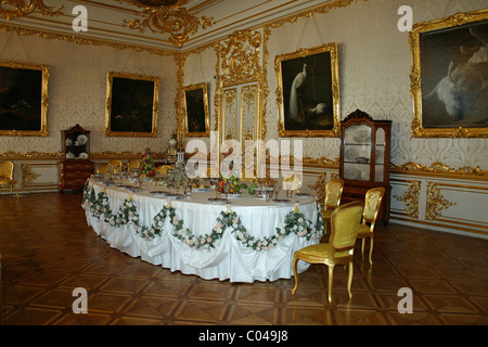 La salle à manger du palais de Catherine était la résidence d'été du Rococo tsars russes. Banque D'Images