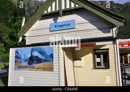 La gare de Kingston Flyer, Kingston, Lac Te Anau, Southland, Région de l'île du Sud, Nouvelle-Zélande Banque D'Images