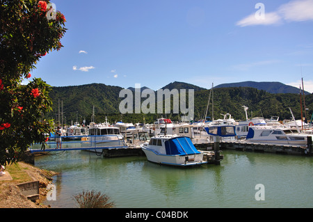 Havelock Marina, Havelock, région de Marlborough, île du Sud, Nouvelle-Zélande Banque D'Images