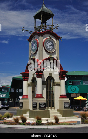 Hokitika Memorial Clocktower, Weld Street, Hokitika, Westland District, Région de la côte ouest, île du Sud, Nouvelle-Zélande