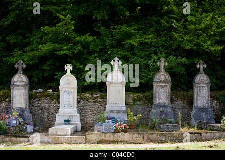 Le cimetière de St Amand de Coly, Dordogne, France Banque D'Images