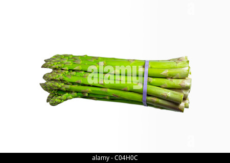 Bundle / bouquet asperges vertes, cut out isolé sur fond blanc. Charles Lupica Banque D'Images