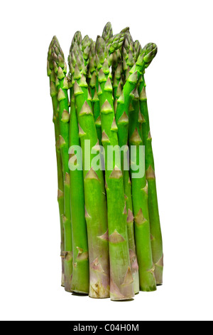 Bundle / bouquet asperges vertes, cut out isolé sur fond blanc. Charles Lupica Banque D'Images