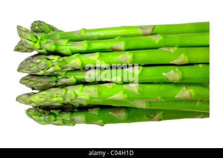 Bundle / bouquet asperges vertes, cut out isolé sur fond blanc. Charles Lupica Banque D'Images