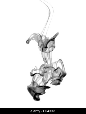 Sous l'encre en noir et blanc Banque D'Images