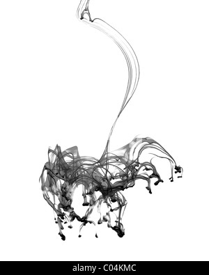 Sous l'encre en noir et blanc Banque D'Images