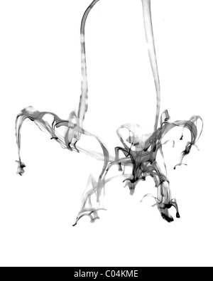 Sous l'encre en noir et blanc Banque D'Images