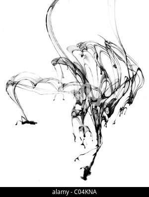 Sous l'encre en noir et blanc Banque D'Images