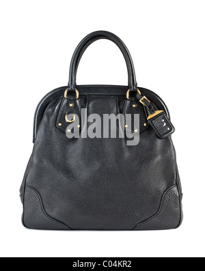 Femme sac à main noir sur fond blanc Banque D'Images